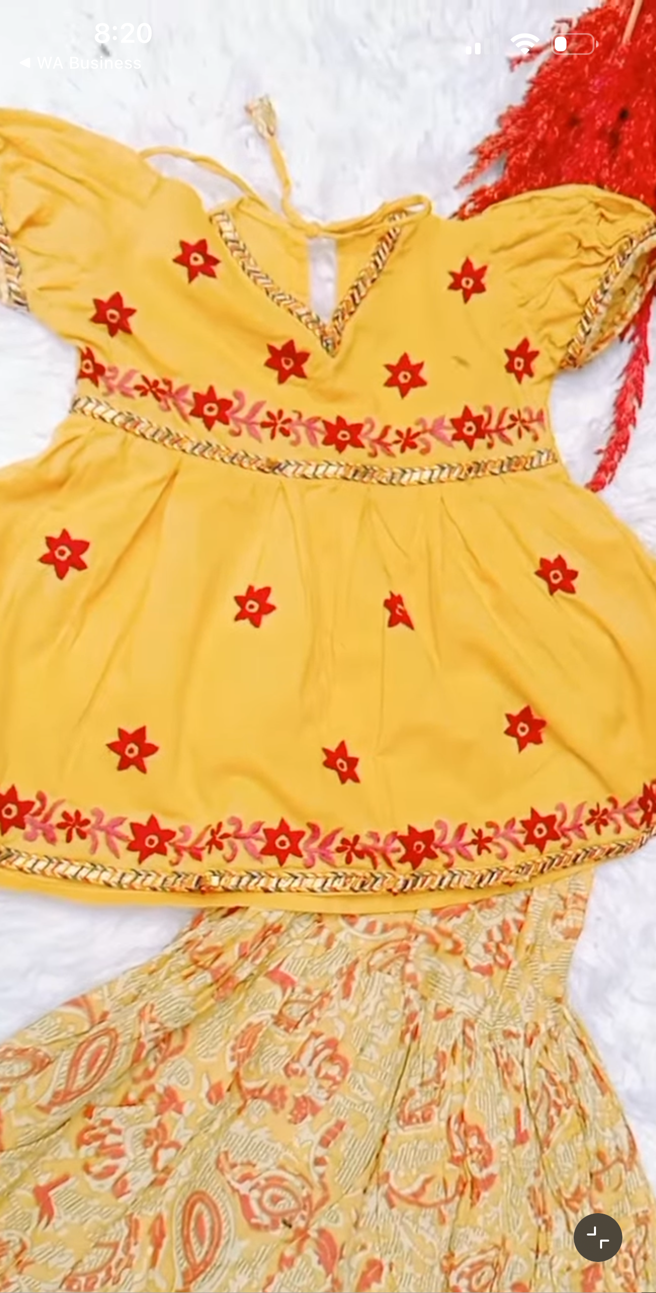 Floral Embroidered Yellow and Beige Lehenga Set