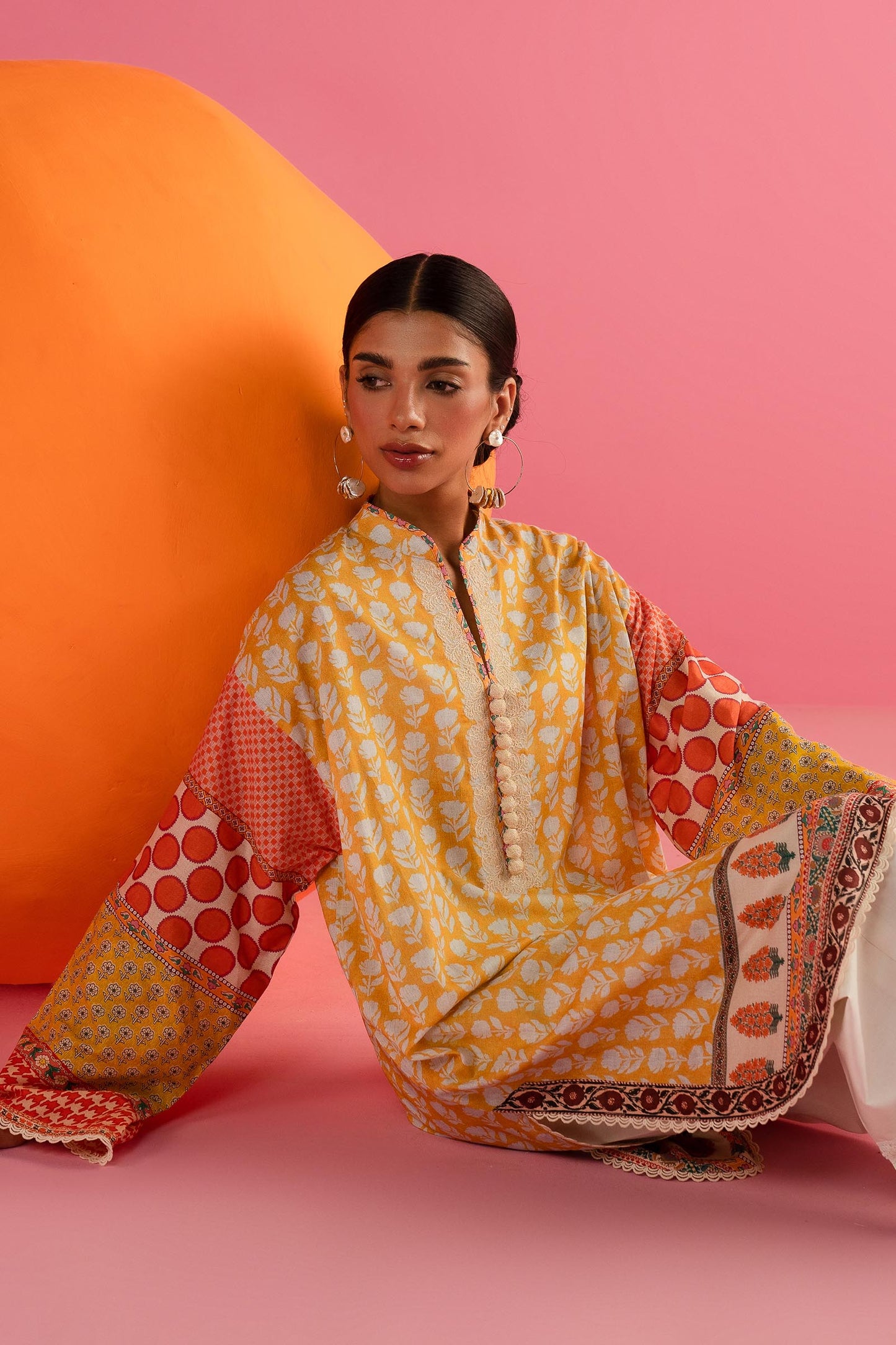 Yellow Printed Lawn Suit - 3 Piece Summer Dress | Sana Safinaz