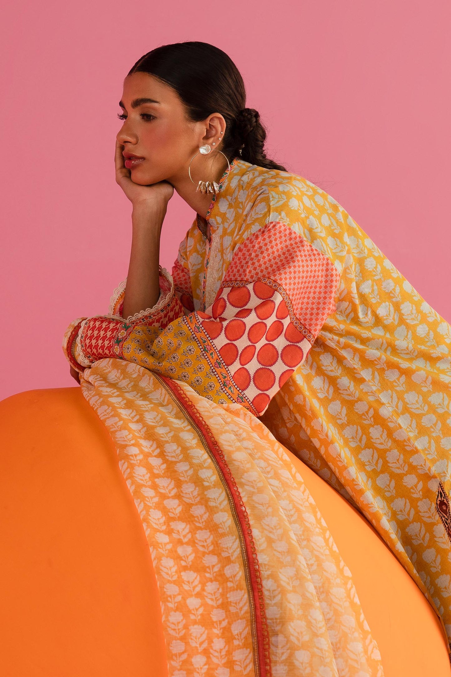 Yellow Printed Lawn Suit - 3 Piece Summer Dress | Sana Safinaz