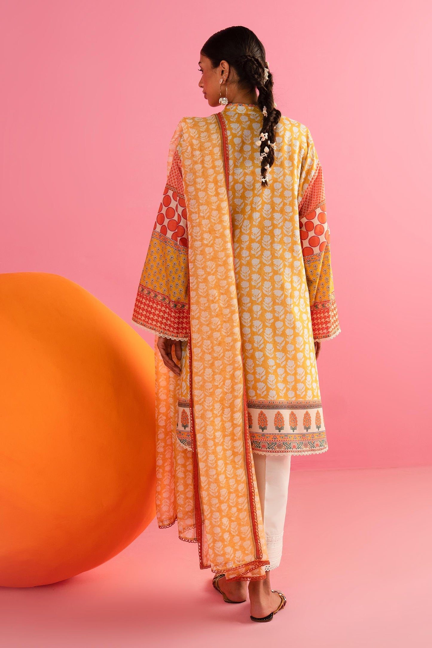 Yellow Printed Lawn Suit - 3 Piece Summer Dress | Sana Safinaz