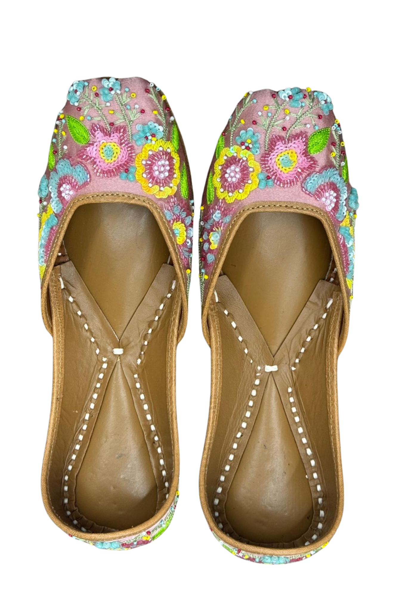 Blush Pink Floral Embroidered Khussa