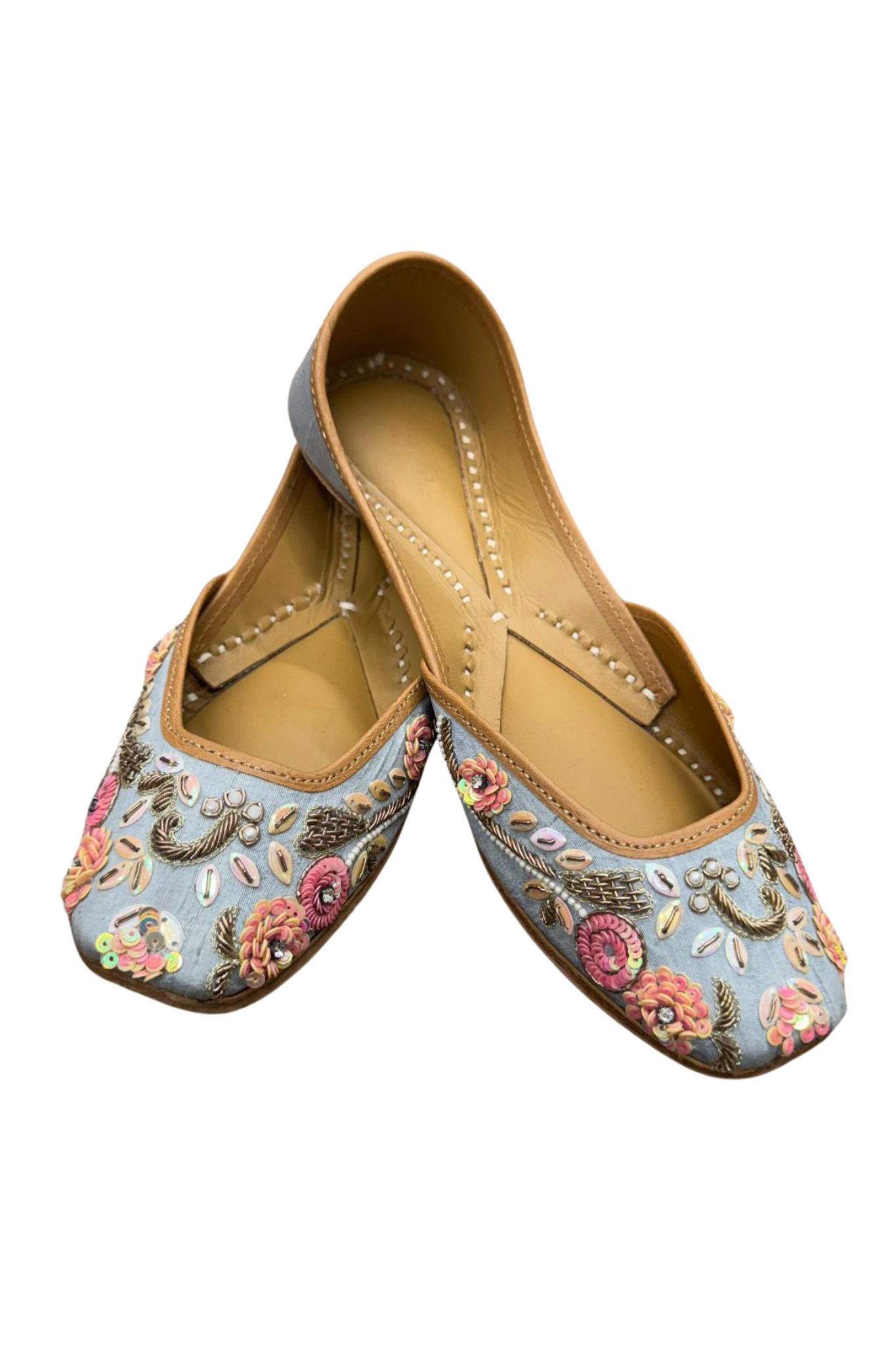 Sky Blue Embroidered Khussa