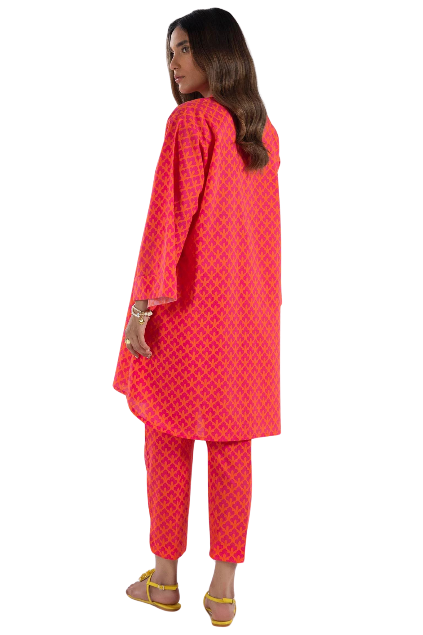 Hot Pink & Orange Printed Co-Ord Set