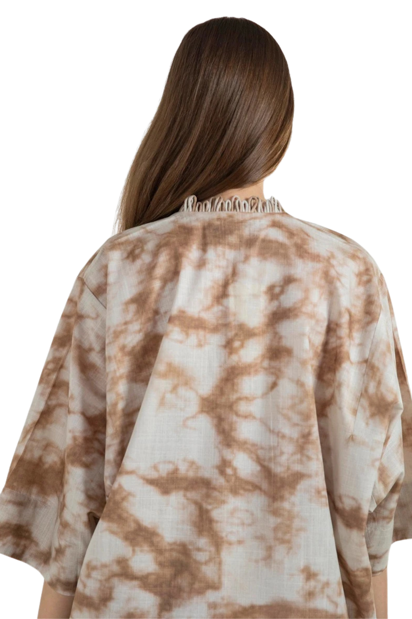 Beige & Brown Tie-Dye Co-Ord Set