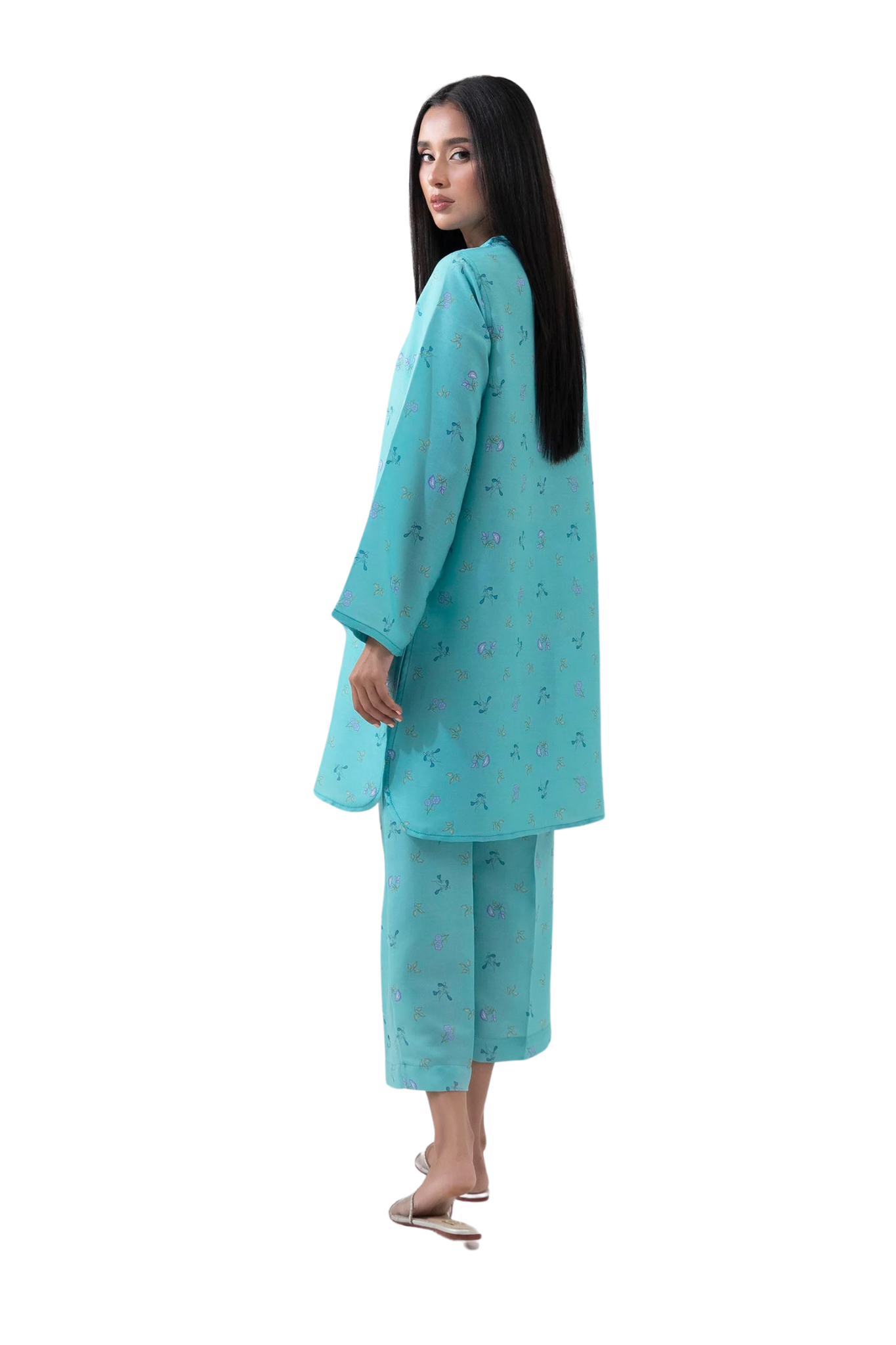 Aqua Blue Printed Co-Ord Set