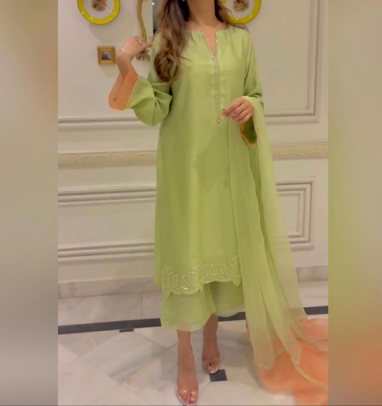 Elegant Women's Wear, Silk Outfit,