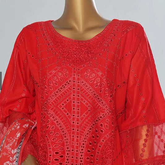 Red Festive Embroidered Suit