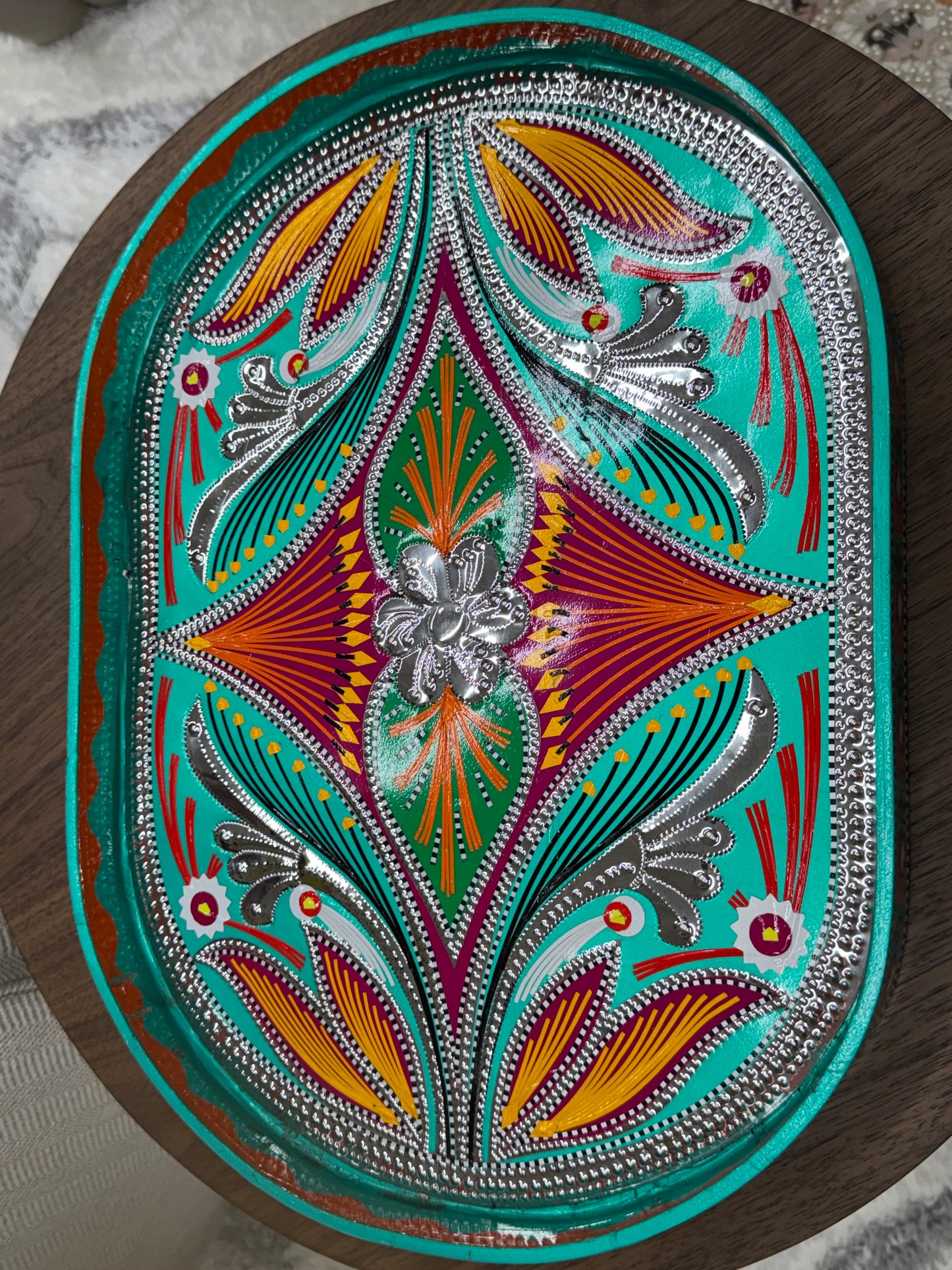 Hand-Painted Decorative Tray