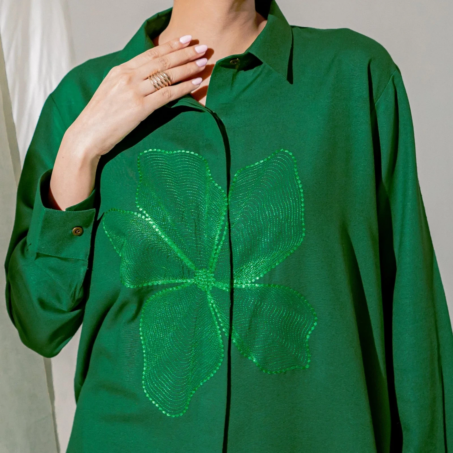 Green Embellished Co-ord Set – Effortless Luxury & Style