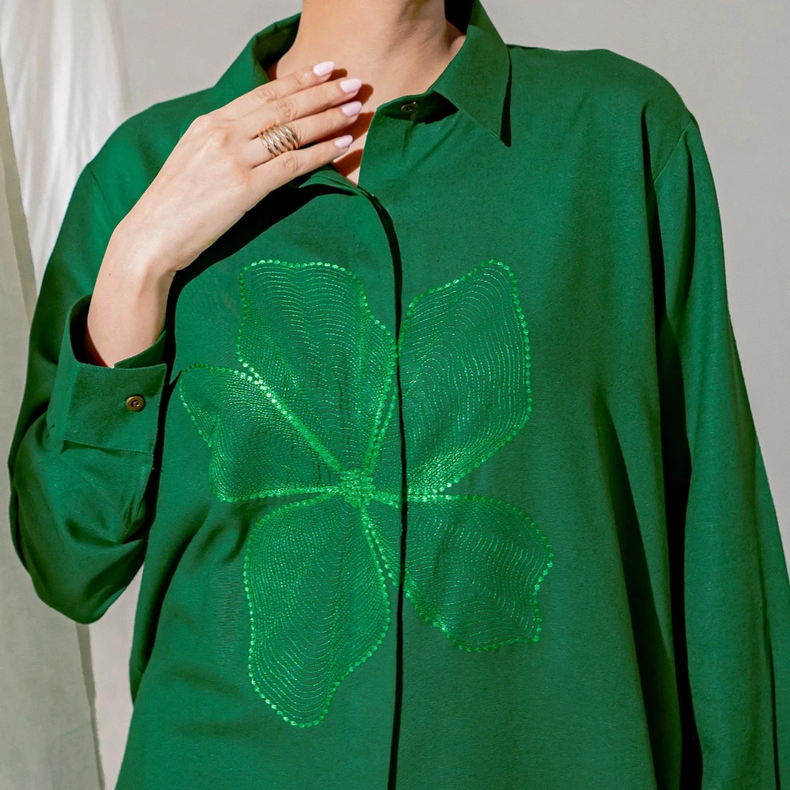 Green Embellished Co-ord Set – Effortless Luxury & Style