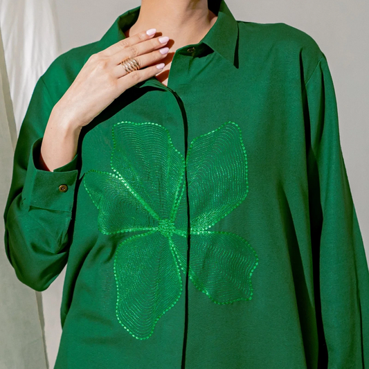 Green Embellished Co-ord Set – Effortless Luxury & Style
