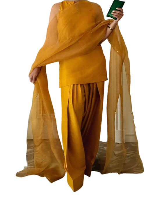 Mustard Yellow Farshi Shalwar Outfit