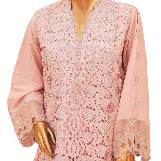 Soft Pink Chikankari Cotton Suit