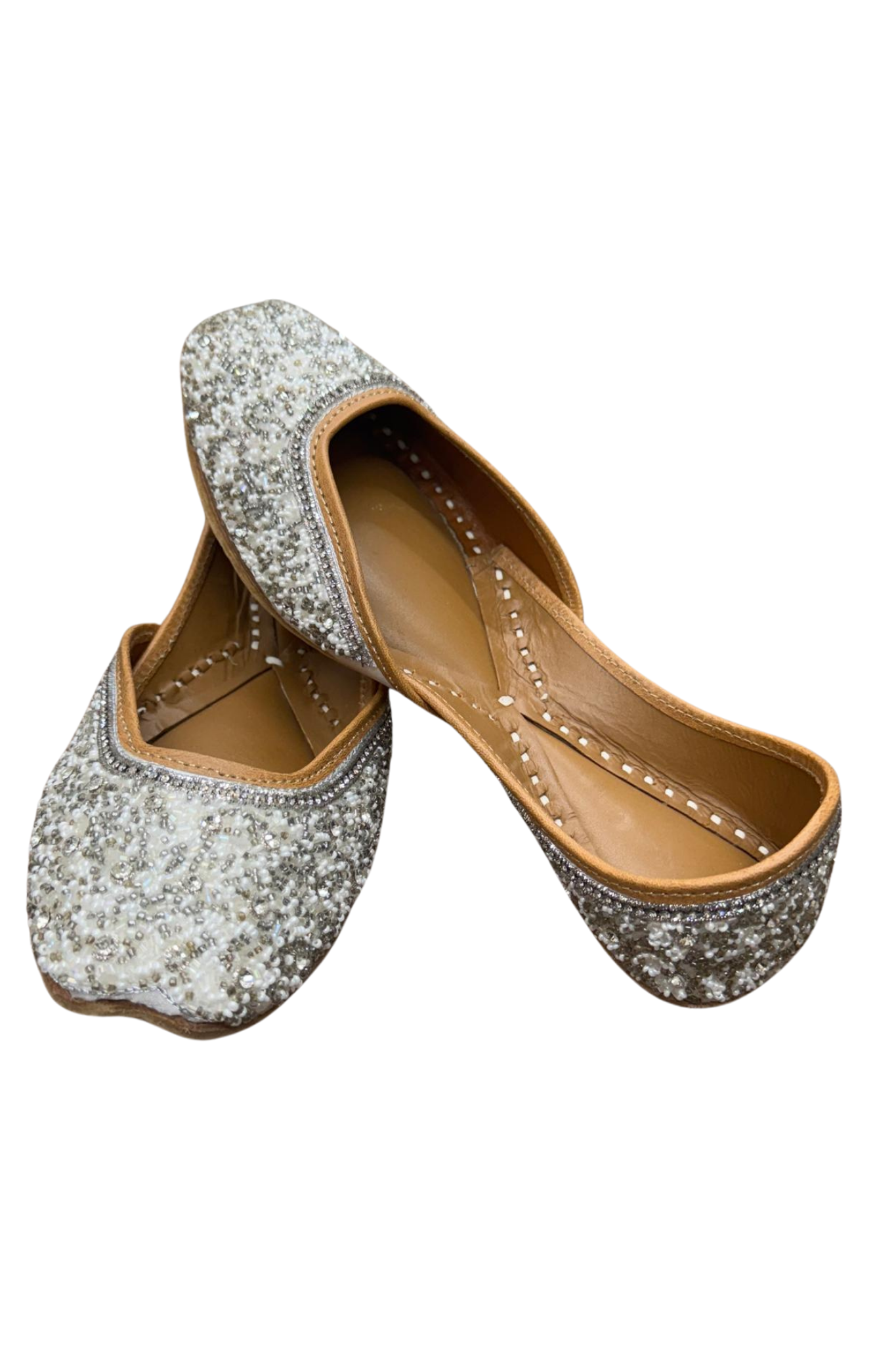 White Pearl Beaded Khussa