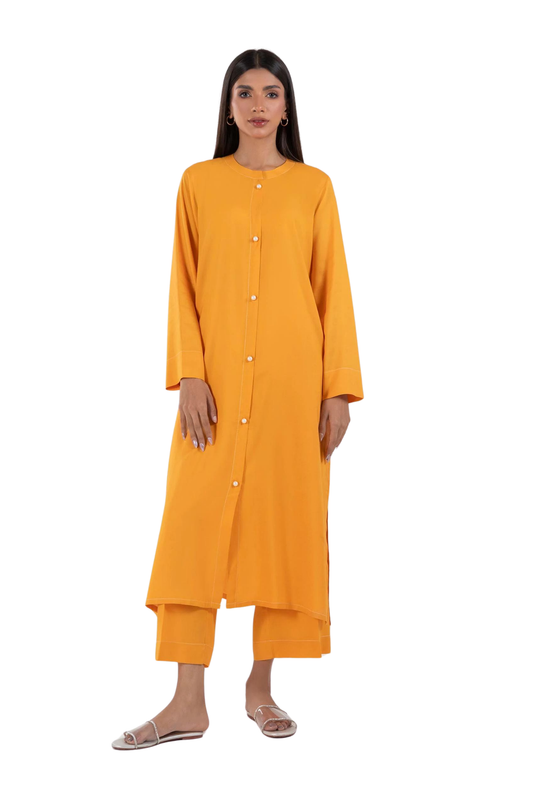 Mustard Yellow Long Button-Down Set