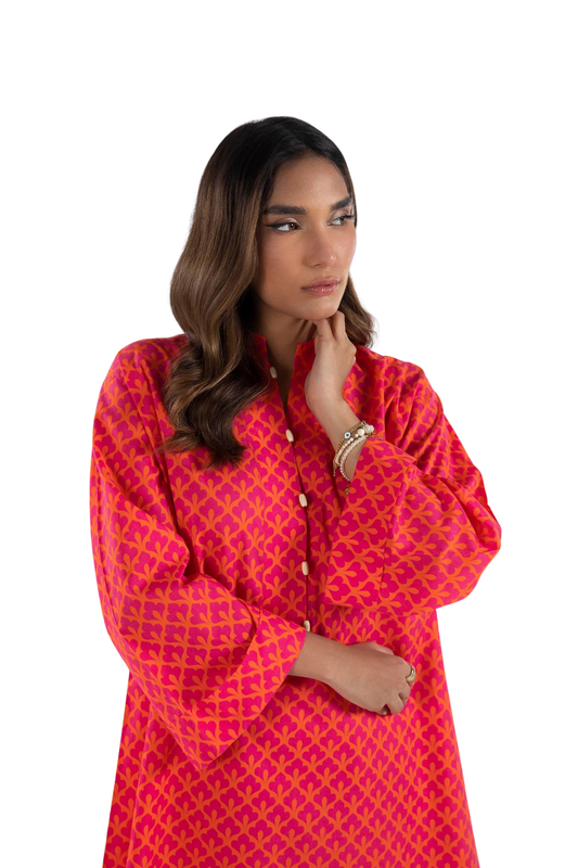 Hot Pink & Orange Printed Co-Ord Set
