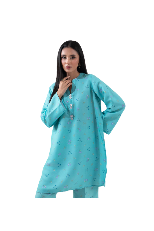 Aqua Blue Printed Co-Ord Set